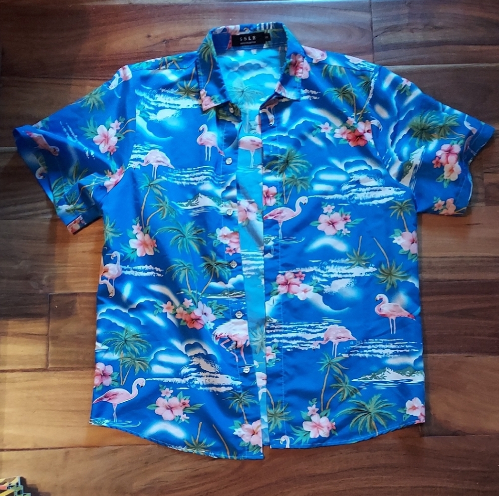 Tropical Paradise Blue Men's Shirt